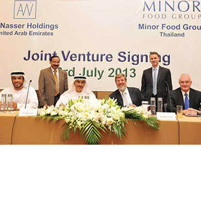 Minor Food history- Minor Food entered into partnership with Al Nasser Holding LLC. in 2013